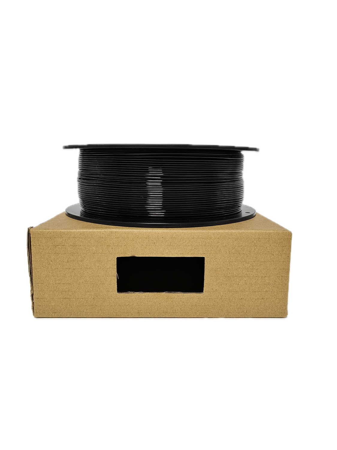 Black PETG 3D printer filament spool – strong, impact-resistant, and easy to print - On Box