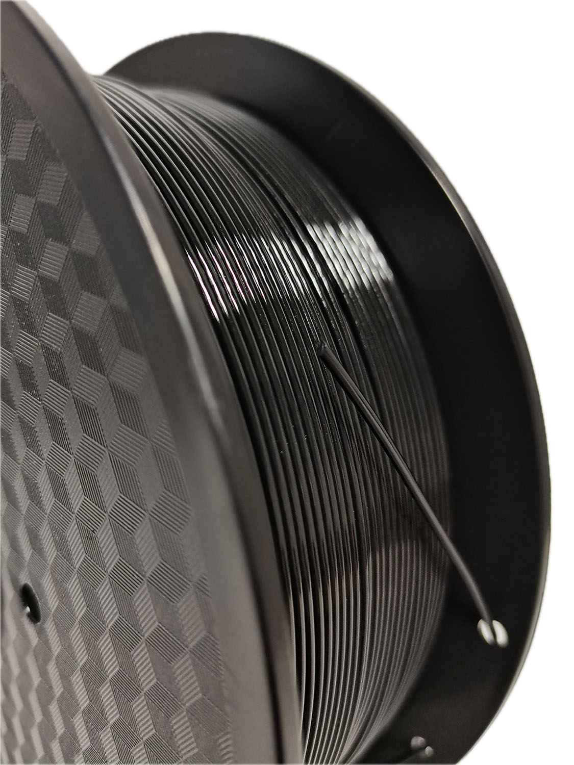 Black PETG 3D printer filament spool – strong, impact-resistant, and easy to print - Detail