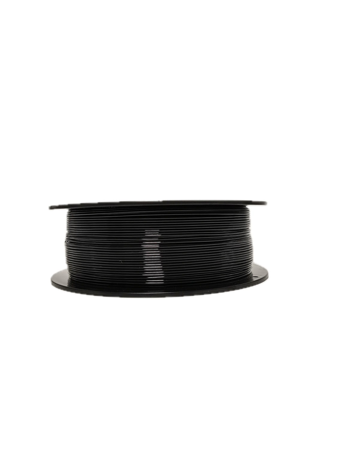 Black PETG 3D printer filament spool – strong, impact-resistant, and easy to print - Laying Down