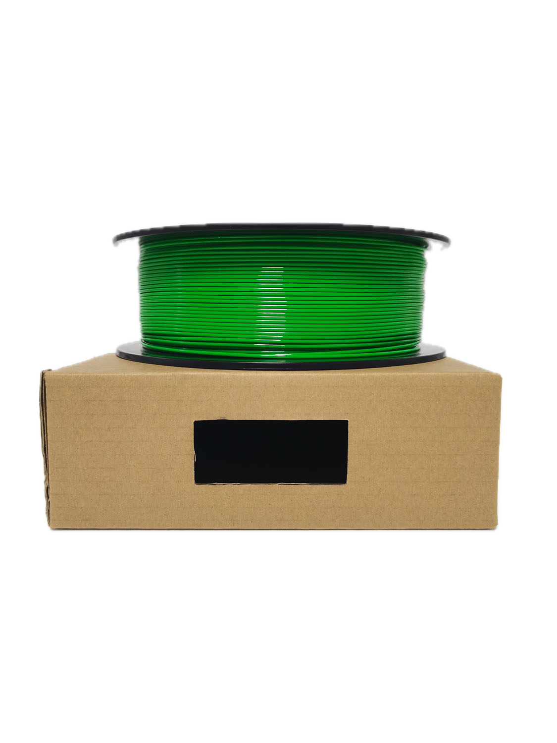 Green PETG 3D printer filament spool – strong, impact-resistant, and easy to print - On Box
