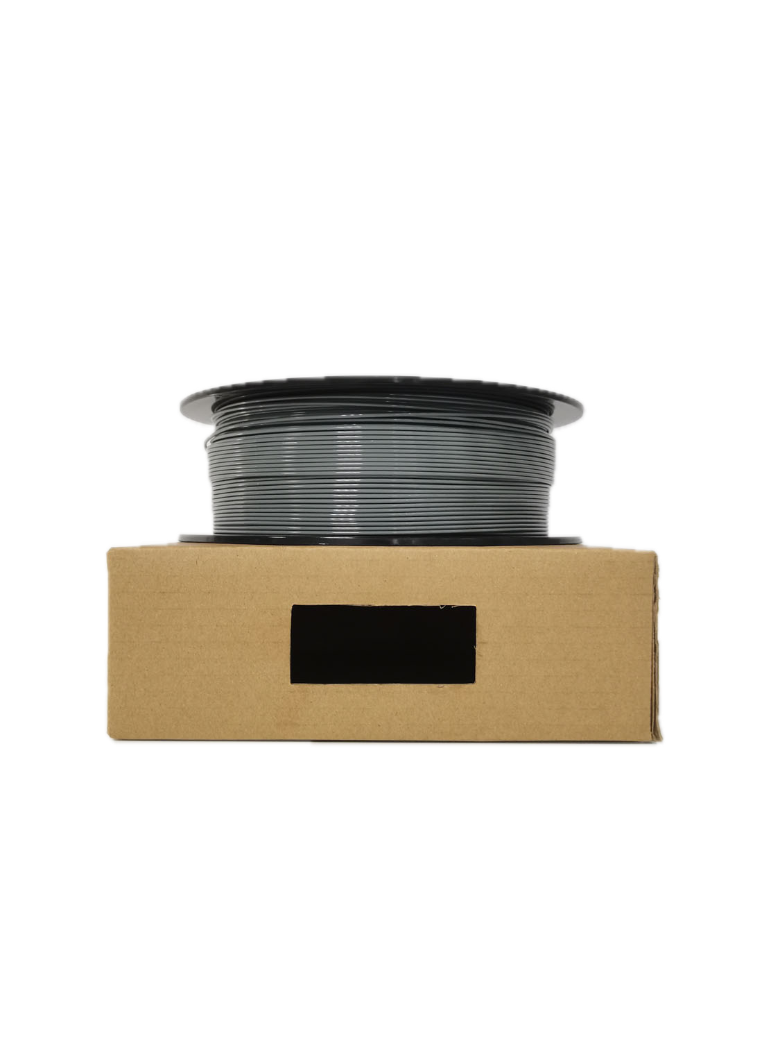 Grey PETG 3D printer filament spool – strong, impact-resistant, and easy to print - On Box