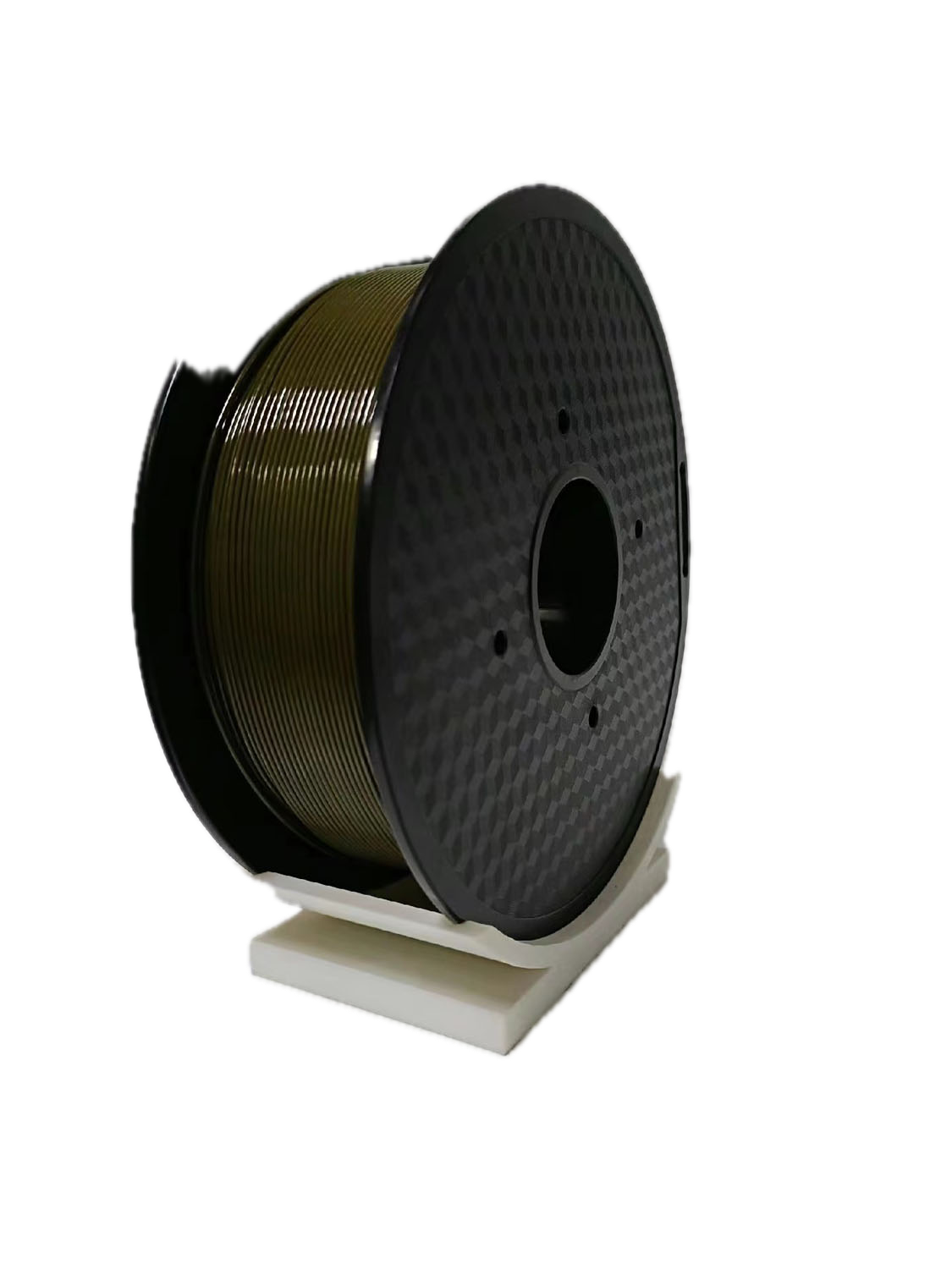 Military Green PETG 3D printer filament spool – strong, impact-resistant, and easy to print - Front Right Spool Holder