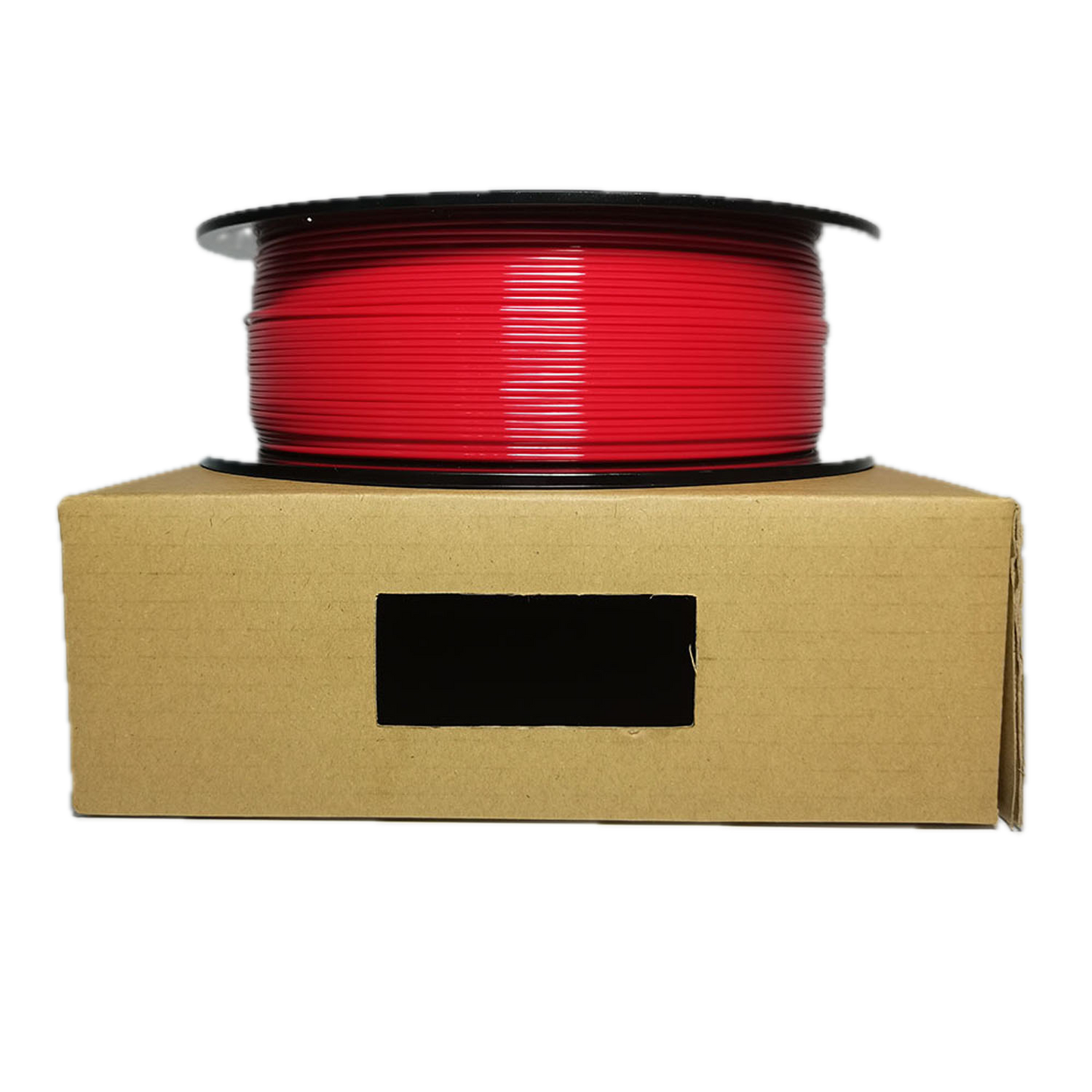 Red PETG 3D printer filament spool – strong, impact-resistant, and easy to print - On Box