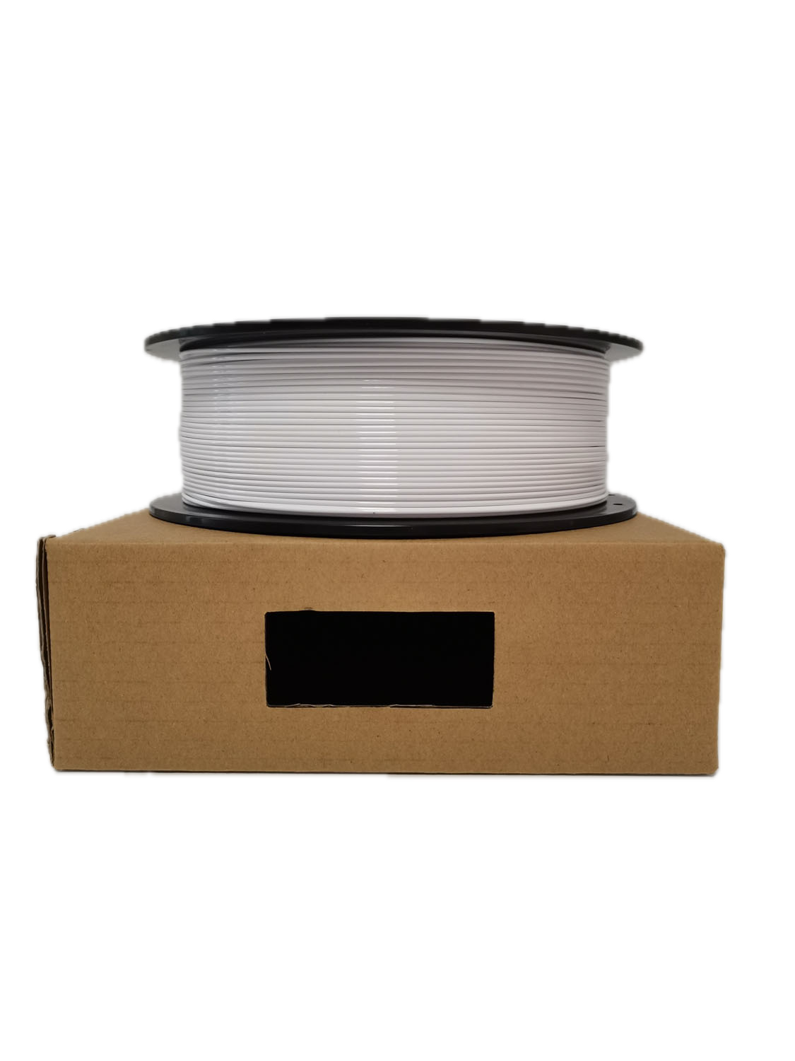 White PETG 3D printer filament spool – strong, impact-resistant, and easy to print - On Box