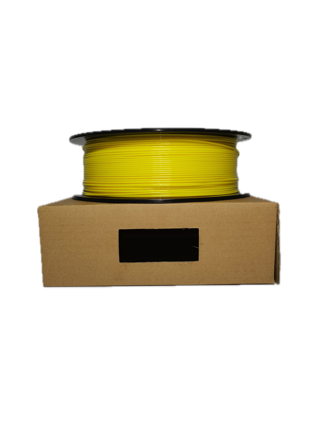Yellow PETG 3D printer filament spool – strong, impact-resistant, and easy to print - On Box