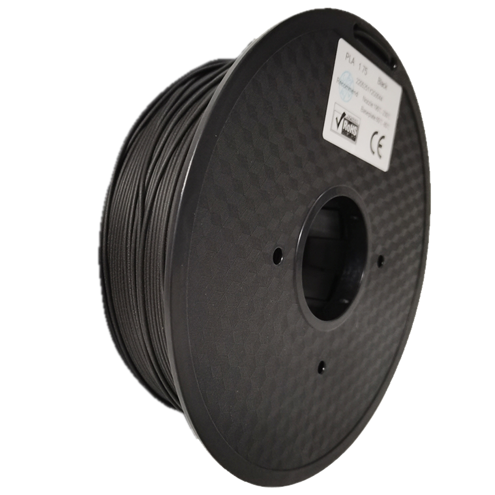 Matte Black PLA 3D printer filament spool – strong, impact-resistant, and easy to print - Front Right Sticker