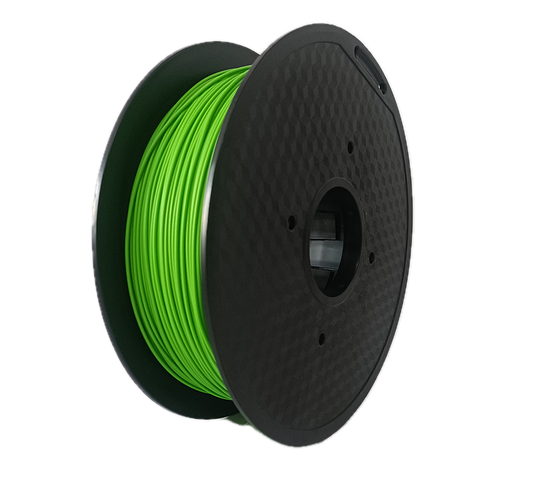 Matte Green PLA 3D printer filament spool – strong, impact-resistant, and easy to print - Front Right