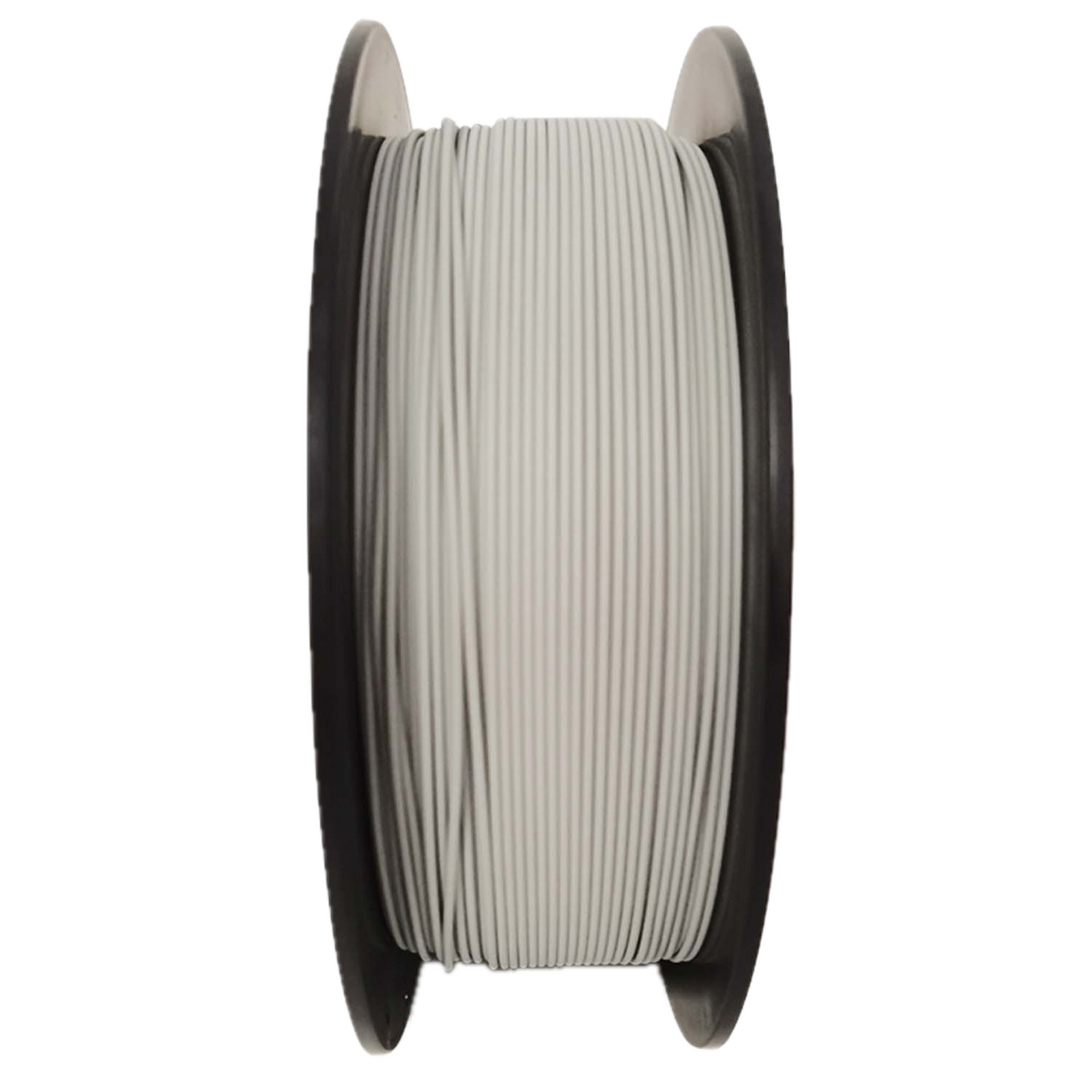 Matte Grey PLA 3D printer filament spool – strong, impact-resistant, and easy to print - Standing Up