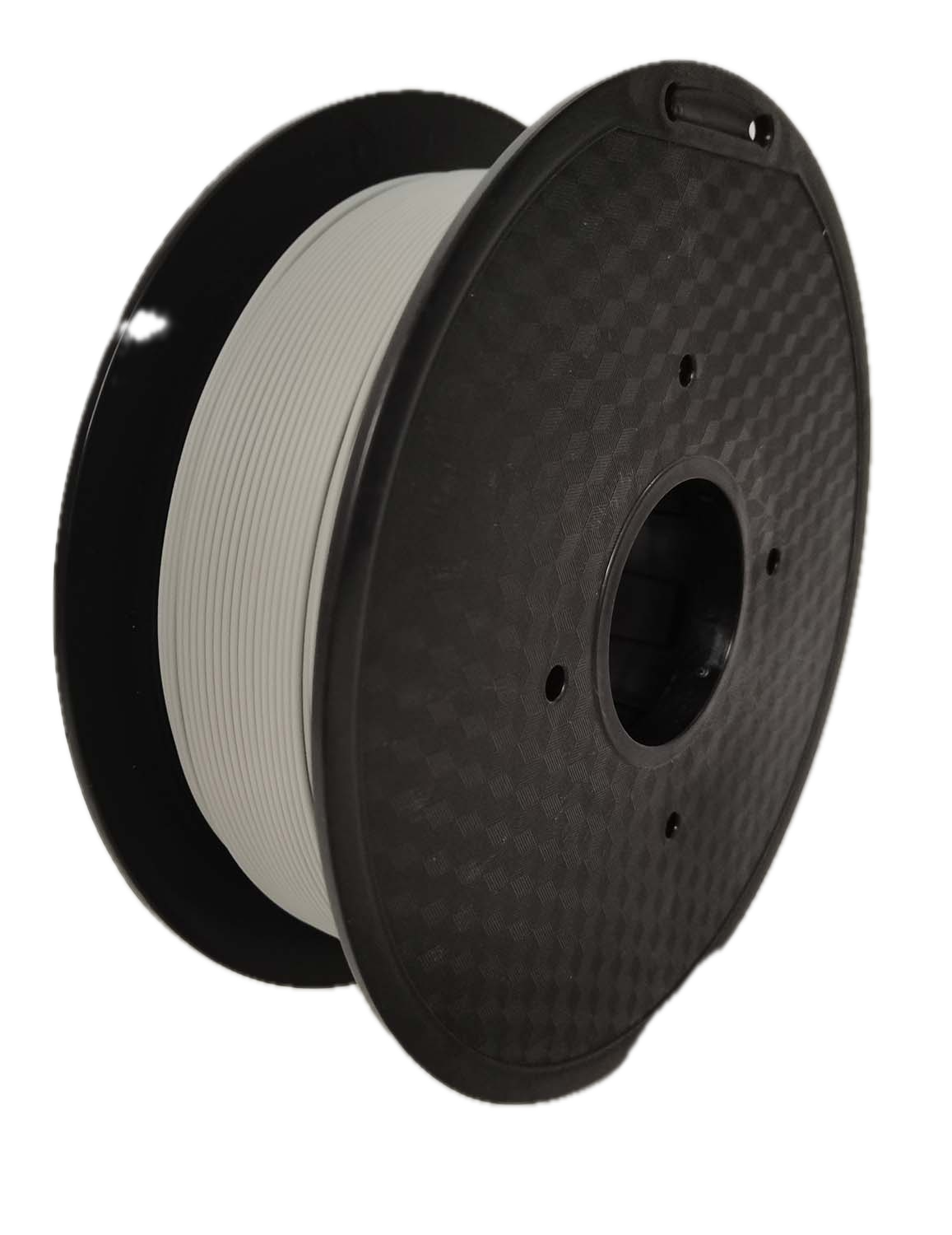 Matte Grey PLA 3D printer filament spool – strong, impact-resistant, and easy to print - Front Right