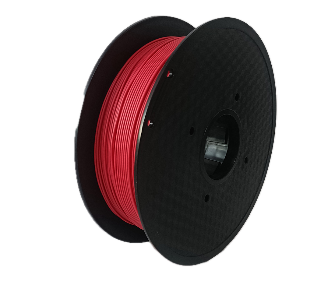 Matte Red PLA 3D printer filament spool – strong, impact-resistant, and easy to print - Front Right