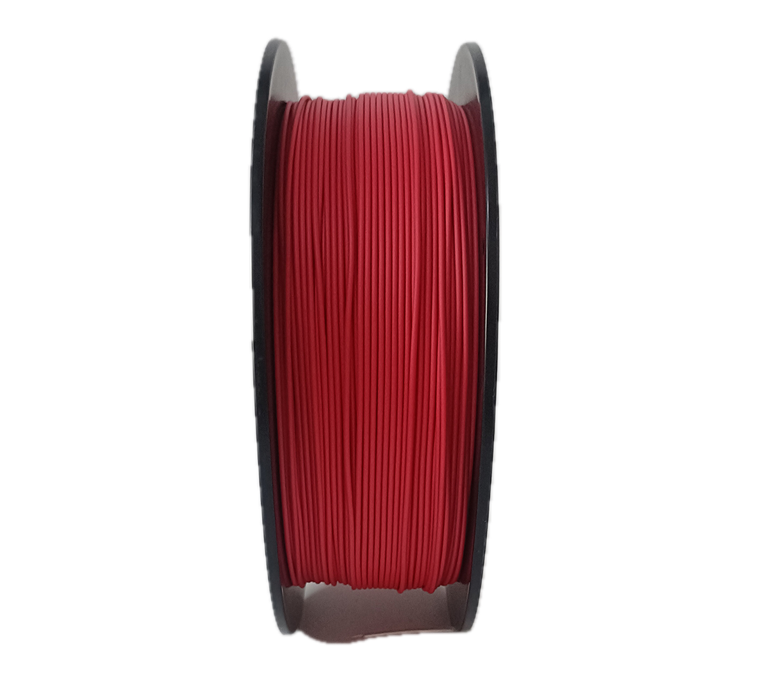 Matte Red PLA 3D printer filament spool – strong, impact-resistant, and easy to print - Standing Up