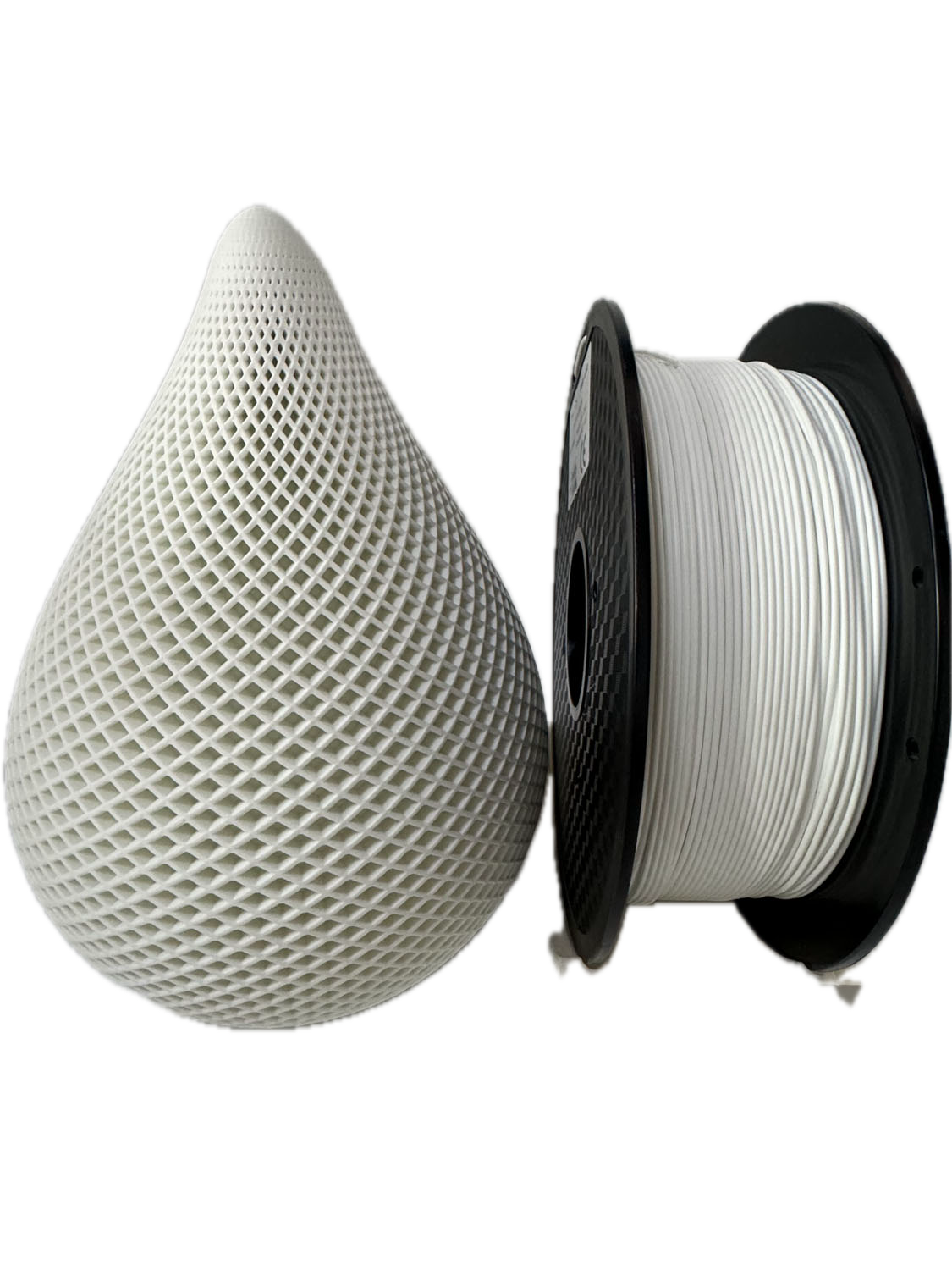 Matte White PLA 3D printer filament spool – strong, impact-resistant, and easy to print - Cone