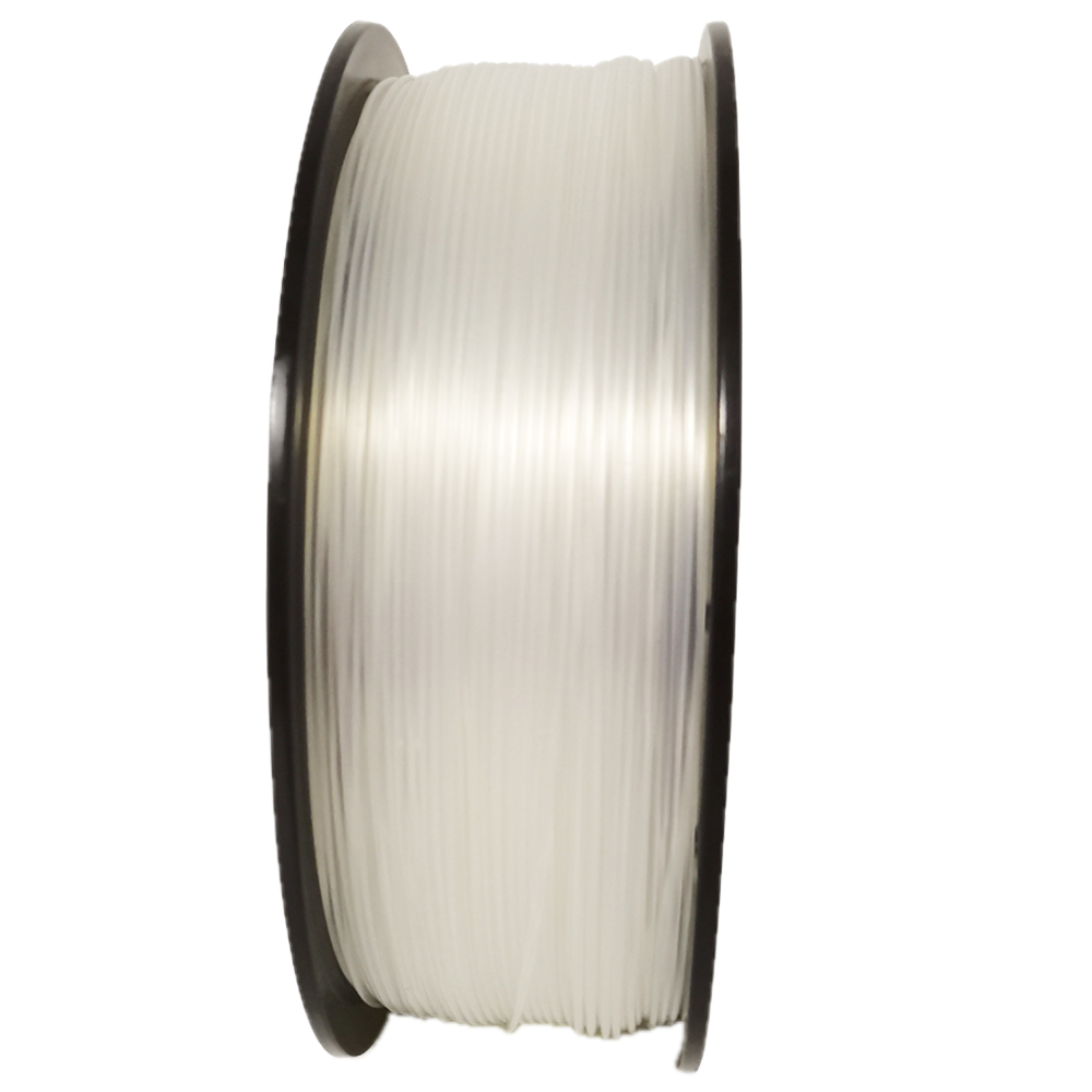 Transparent PLA 3D printer filament spool – strong, impact-resistant, and easy to print - Standing Up