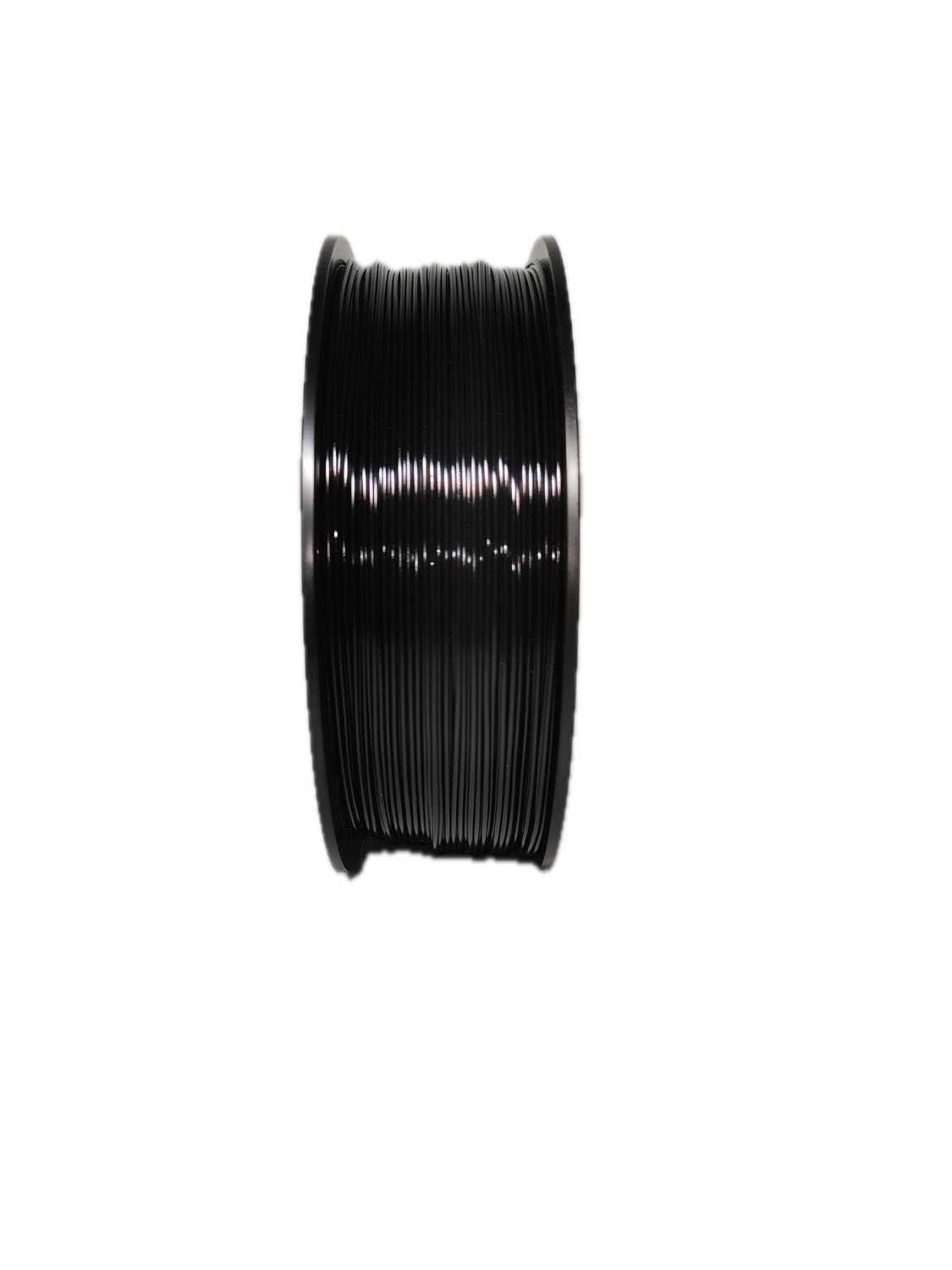 Black TPU 3D printer filament spool – strong, impact-resistant, rubber - Standing Up