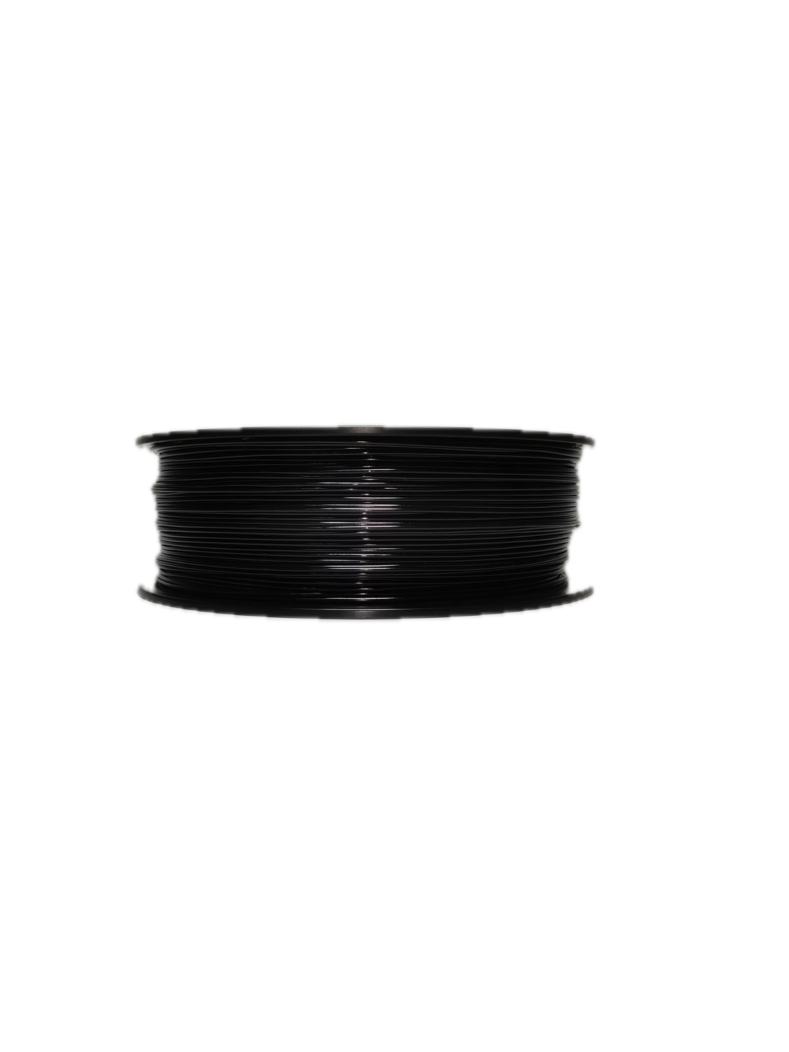 Black TPU 3D printer filament spool – strong, impact-resistant, rubber - Laying Down