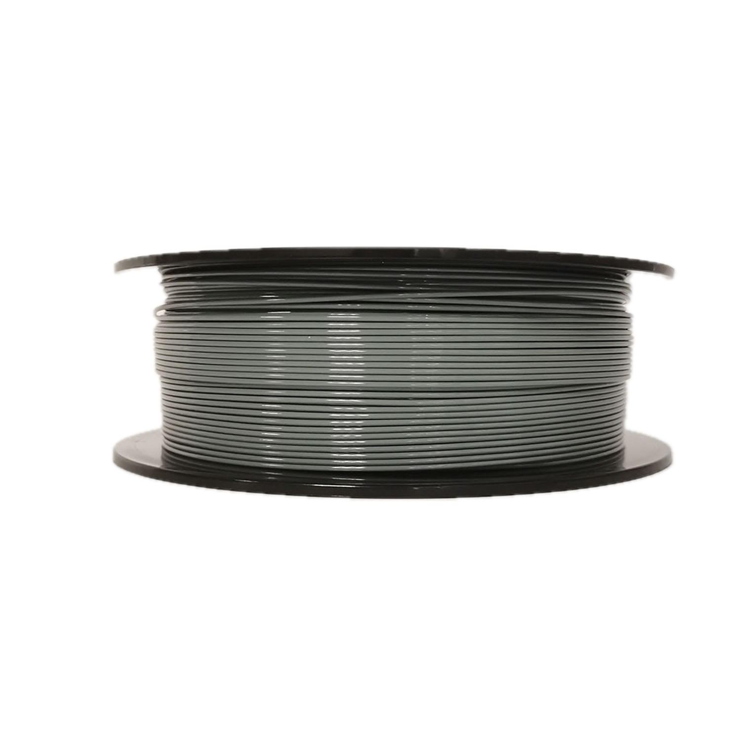 Grey PETG 3D printer filament spool – strong, impact-resistant, and easy to print - Laying Down