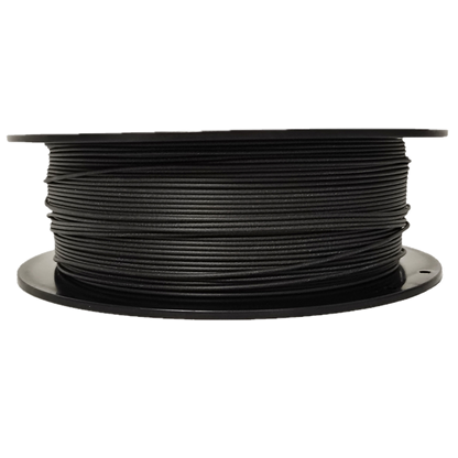 Matte Black PLA 3D printer filament spool – strong, impact-resistant, and easy to print - Laying Down