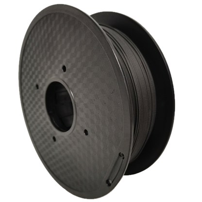 Matte Black PLA 3D printer filament spool – strong, impact-resistant, and easy to print - Front Left