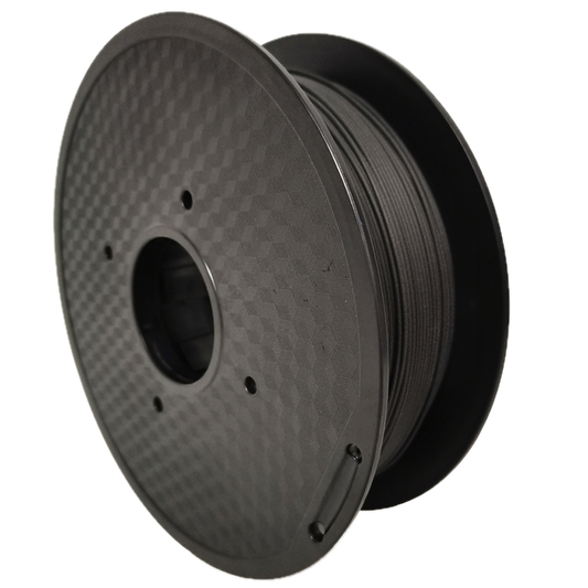 Matte Black PLA 3D printer filament spool – strong, impact-resistant, and easy to print - Front Left
